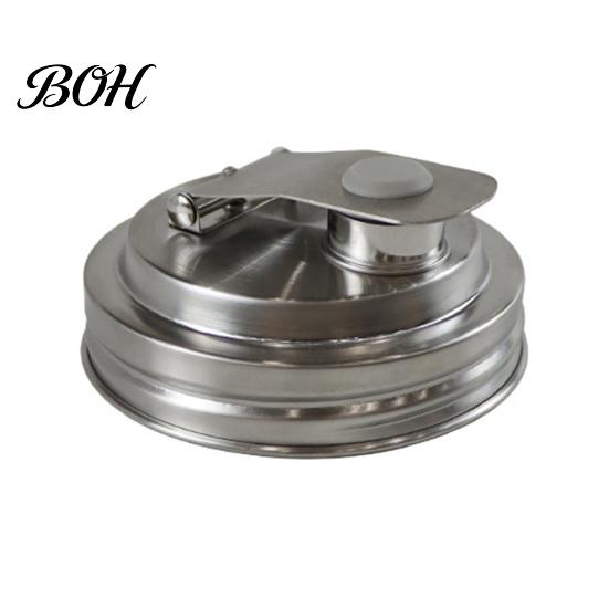 Outdoor Picnic Jar Lids Stainless Steel Mason Lids, Leak-Proof Wide Mouth Canning with Protein Shake Silicone Seal, Reusable Metal Drinking
