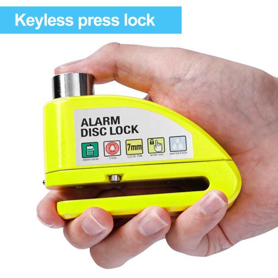 Bike Disc Brake Lock with Warning Rope High Decibels Anti-Theft Alarm Heavy Duty