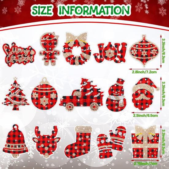 15 шт. рождественский брелок для ключей со стразами, набор для самостоятельной росписи, украшение для детей, семейный набор «Горячая корова какао»