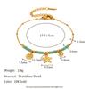Women's 18K Gold-Plated Stainless Steel Bohemian-Style Green Natural Stone Bracelet