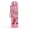 1PC Wine Glass Seafood Lobster Doodle 750ml Color Plastic Sports Water Bottle Leakproof Flip Straw Lid Suitable for Sports Office Home Use