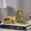 Новые геометрические украшения льва для гостиной, входной двери, статуя из смолы, винный шкаф, украшение стола