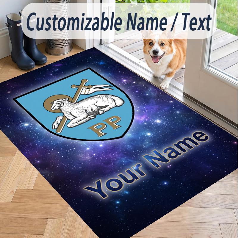 Custom Text Printed Rug Preston North End Non Slip Floor Carpet For Home Room Decor