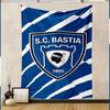 S.C.Bastia Logo Blue White Stripes Tapestry Patterned Tapestry for Bedroom and Living Room Home Decor
