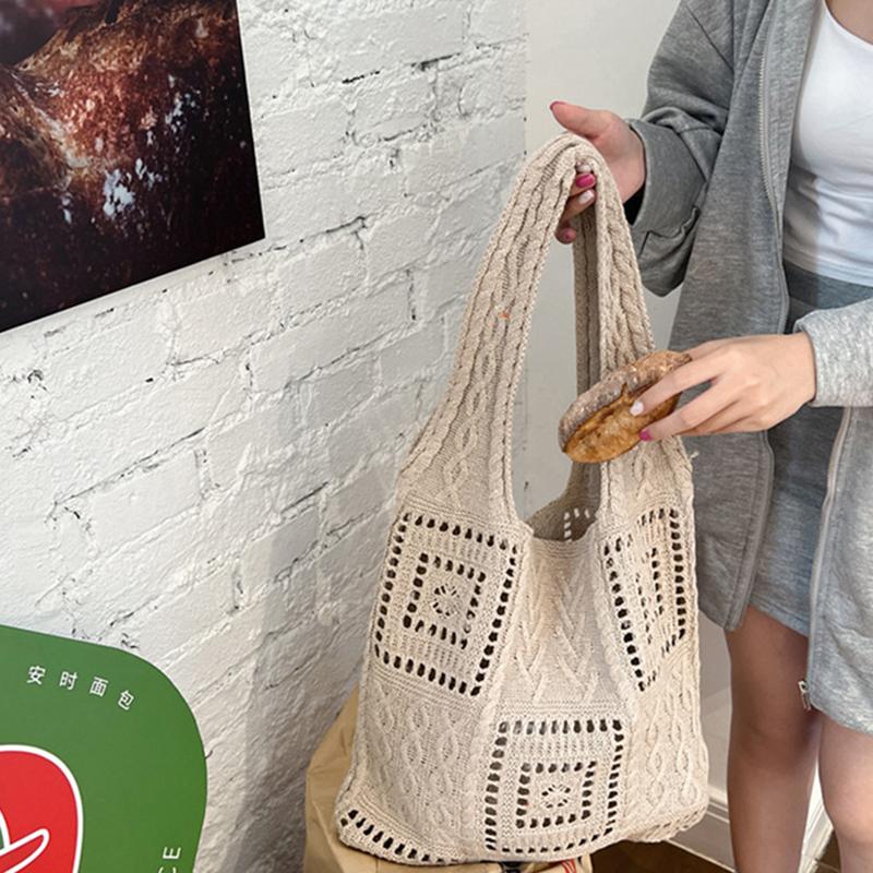 Yogodlns Женская тканая сумка-тоут в стиле бохо, летняя пляжная сумка, тканые сумки ручной работы на плечо, ручная вязаная сумка, сумка для покупок