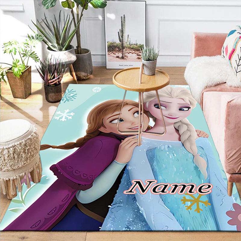 Custom 1Pc Elsa'S Magical Sparkle Rug Office Carpet Indoor Outdoor Entrance Doormat Nonslip Soft And Comfortable Living Room D91671