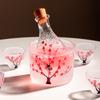 Японский ручной росписи сливовый цветок Сакешница Термостойкий стеклянный набор для дома Фруктовое вино Зимние и летние чашки для саке