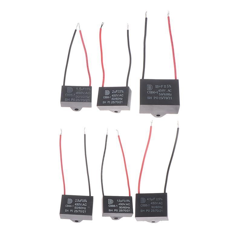 Cbb61 450V 1Uf~12Uf Terminal Ceiling Fan Motor Running Rectangular Start Capacitor