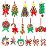 Christmas Tree Decorations 16 Pcs Lollipop Ornaments, Red Green Striped Peppermint Swirl Candy Cane Party Favors Hanging Decoration, Colorful