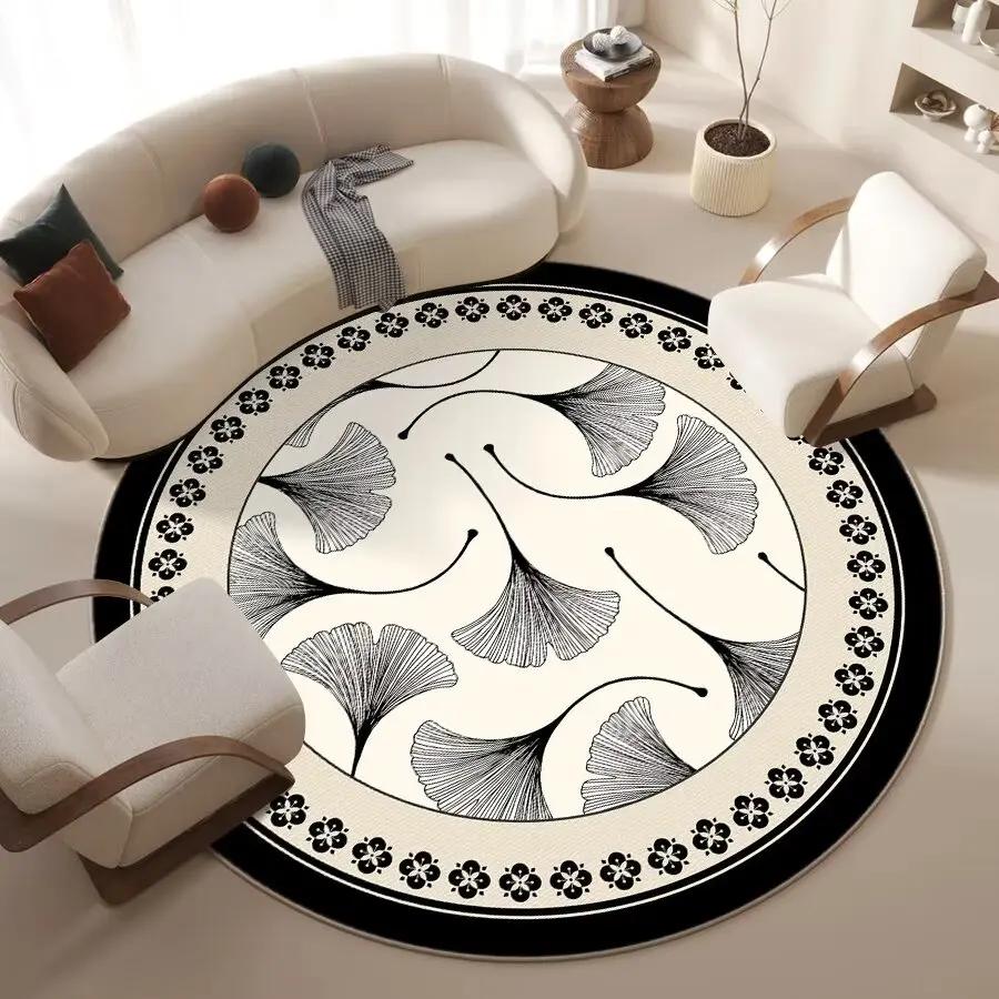 Скандинавский белый круглый ковер для украшения гостиной, пушистые мягкие коврики для спальни, прикроватный коврик для пола, домашний, моющийся, нескользящий ковер