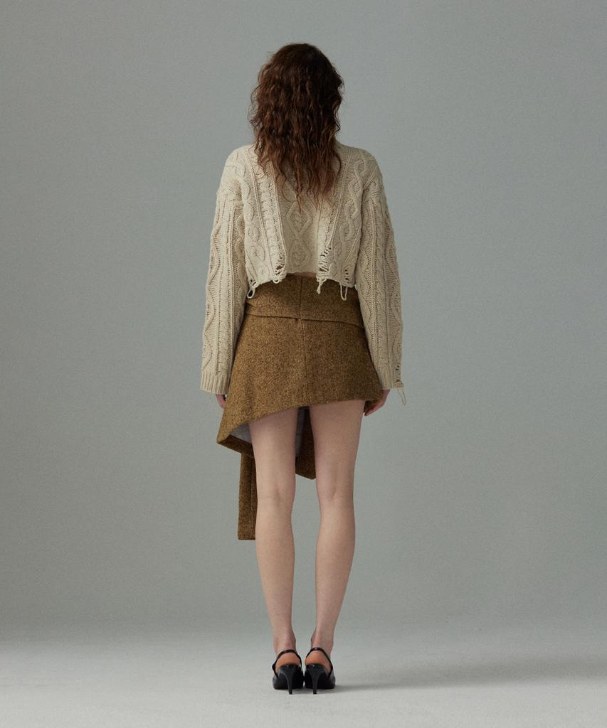 Meuameu Tweed Layered Cover-Up Skirt