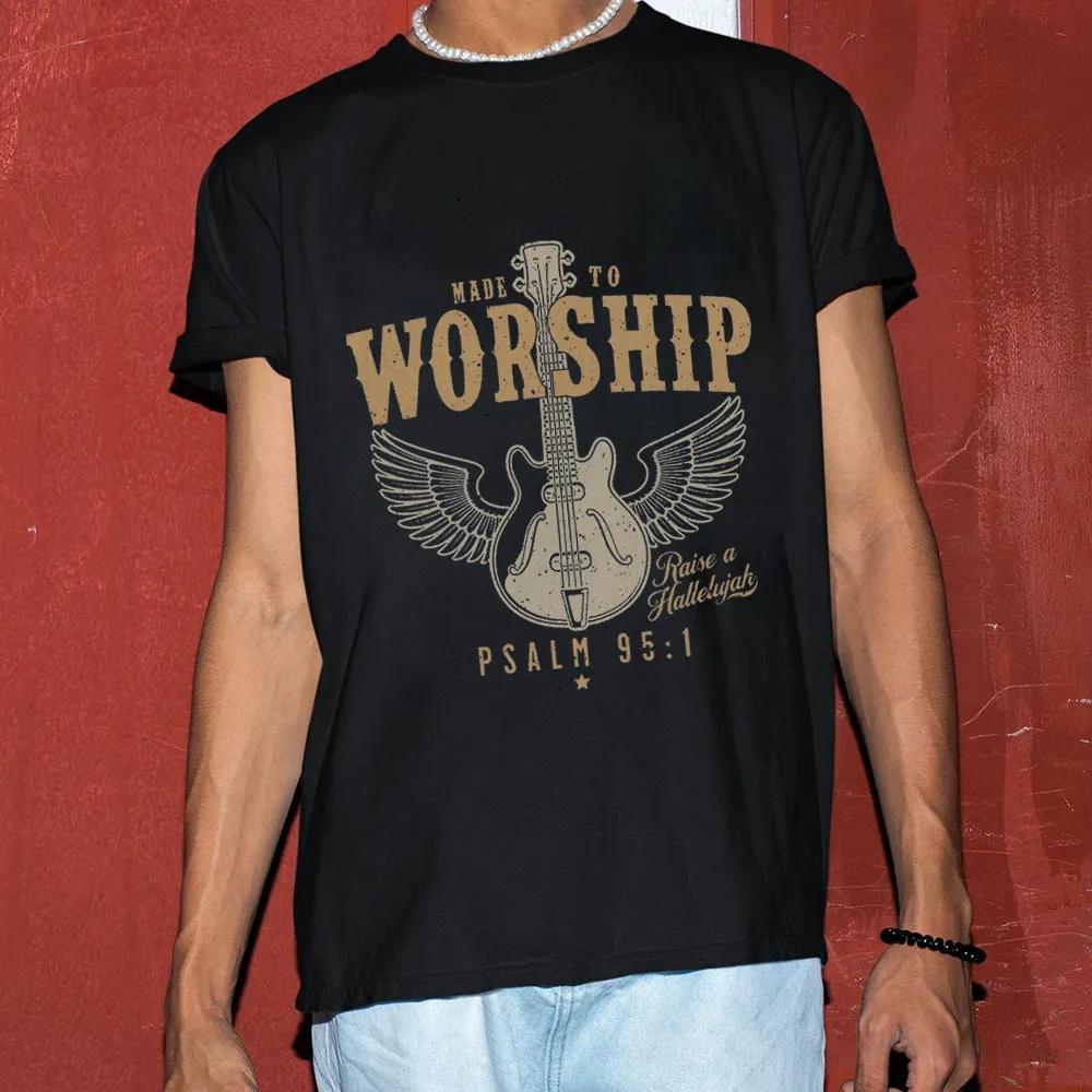Религиозная футболка Made To Worship для мужчин и женщин, хлопковые футболки с коротким рукавом, ретро-топы в стиле хип-хоп, летняя блузка, мужская одежда