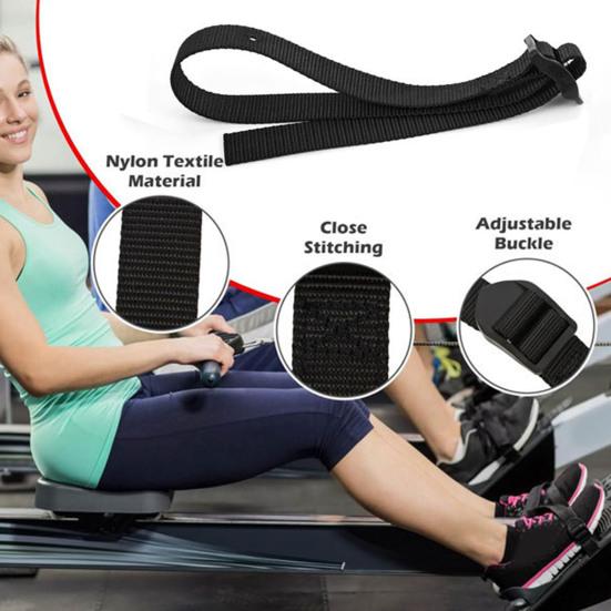 2Pcs Rowing Machine Foot Strap Heavy Duty Adjustable Feet Strap Replacement Multi-functional