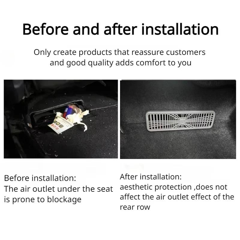 Для Tesla Model Y Juniper 2025 Защитная крышка заднего воздуховода под сиденьем Защита от засорения Защитная решетка воздуховода для задних сидений Аксессуары