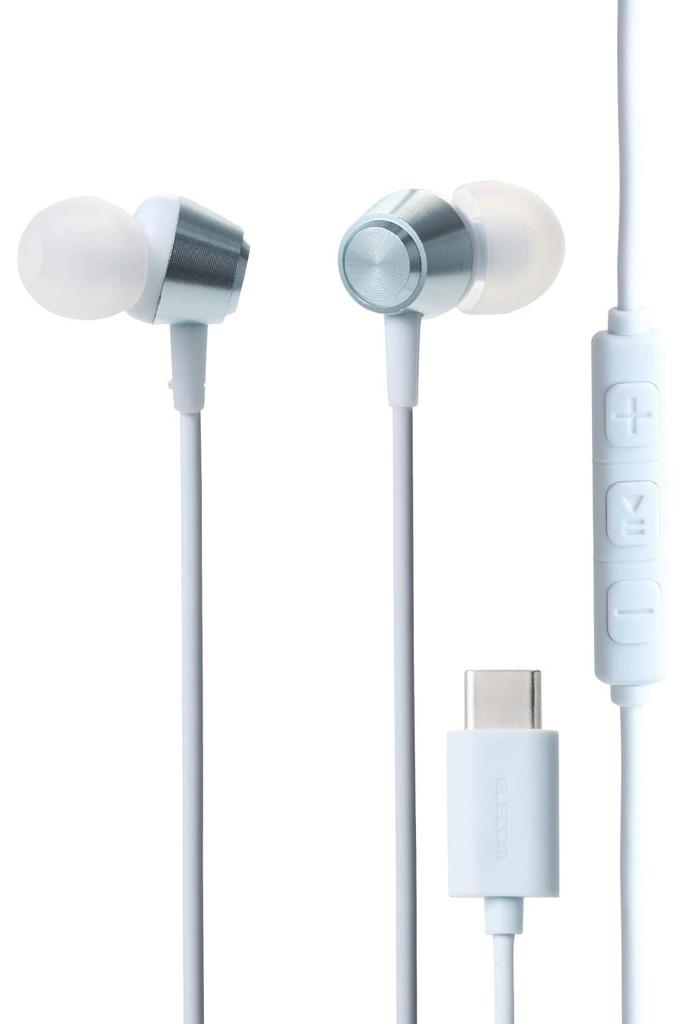 ELECOM Type-C Wired In-Ear Earphones, High-Durability Cable, Break-Resistant, No AudioVideo Delay, PlaybackVolume Control Included, Blue, EHP-DF14CMBU