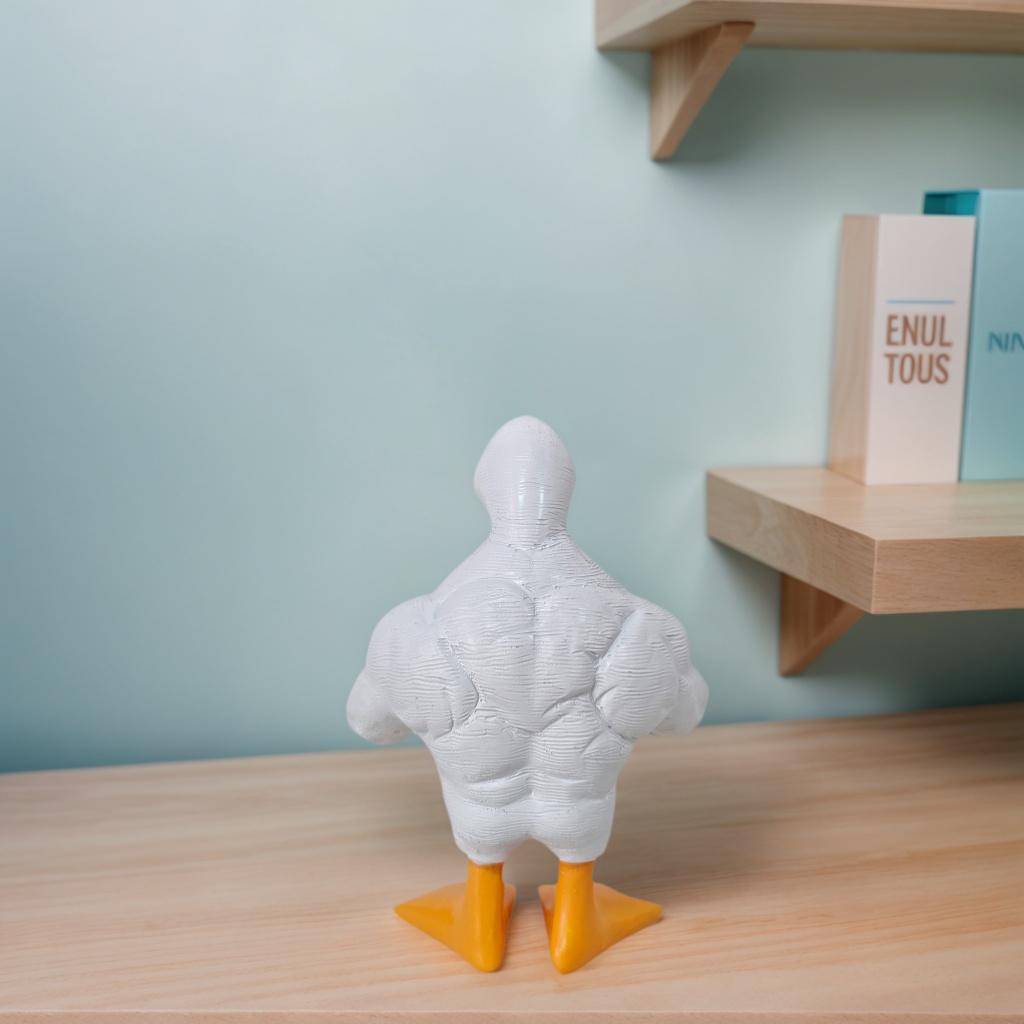 1 Piece of Creative and Quirky Muscle Duck Key Storage Ornament, Eye-Catching Desktop Decoration, Spreading Joy, Unique Home Decor Piece