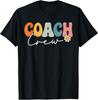 Футболка унисекс с надписью Coach Crew Team Retro Groovy Vintage Подарок на первый день в школе