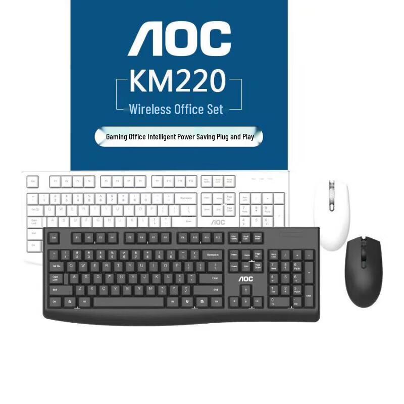 AOC KM220 Wireless Keyboard and Mouse Combo with Mouse Pad