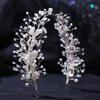 Zinc Zinc Alloy Leaf Bridal Headband Handmade Bridal Tiara Hair Vine Retro Women Hair Jewelry  Bridal Party