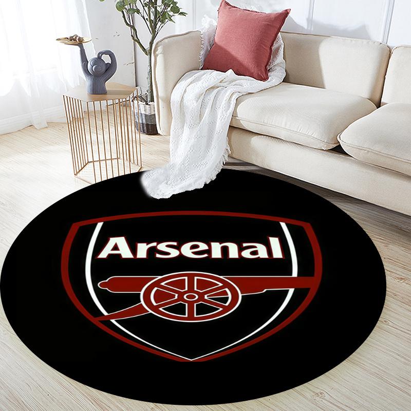 Arsenal pattern round rug,Carpet Rug for Living Room Bedroom Playroom ,Non-slip Floor Mat,Holiday Gifts and Birthday Gifts.