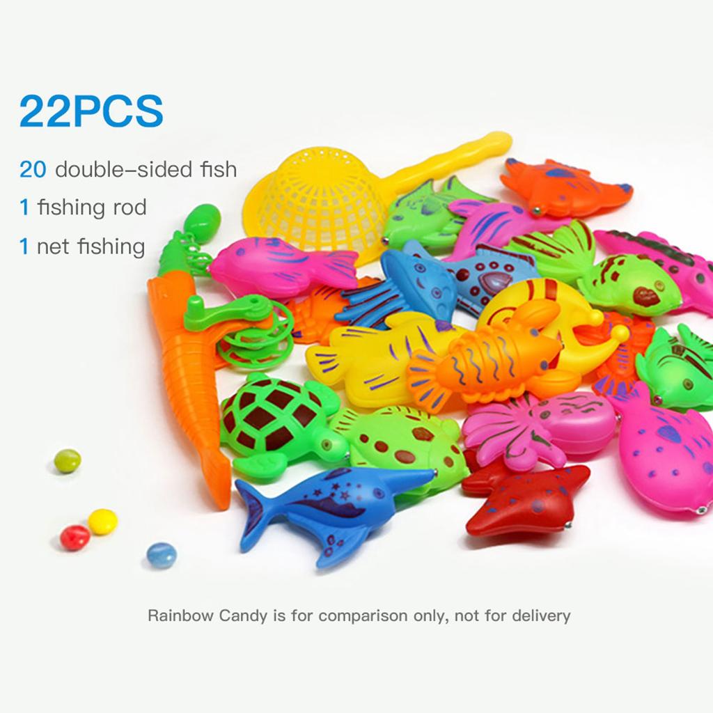 22 предмета набор игрушек для рыбалки магнитная игрушка для рыбалки пляжная летняя игрушка для купания ребенка