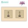 BSEED 65 Вт USB C Настенные розетки Двойные Type-c USB Быстрая зарядка Порты питания Для компьютера Телефона С EU розеткой Пластиковая рамка 157 мм