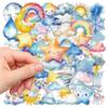 50Pcs/Set Q Funny Watercolor Whether Series 01 PET Stickers Waterproof DIY Fashion Doodle Decals Stickers