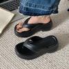 Fashion Cool Sandals Summer 2025 New Style Flip Flops Women's EVA Thick Sole Fashionable Slope Heel Height Increasing Beach