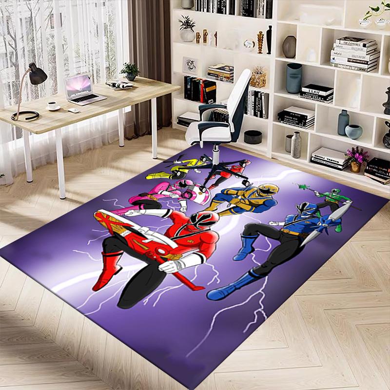 Power Rangers Teamup Carpet For Playroom Bedroom Living Room Sofa Home Decorkids Game Area Rug Nonslip Floor Mat
