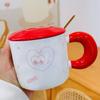 Креативная праздничная кружка для мальчиков и девочек на Новый год, сувенирная керамическая чашка для пары с крышкой и ложкой, милая чашка для девочки