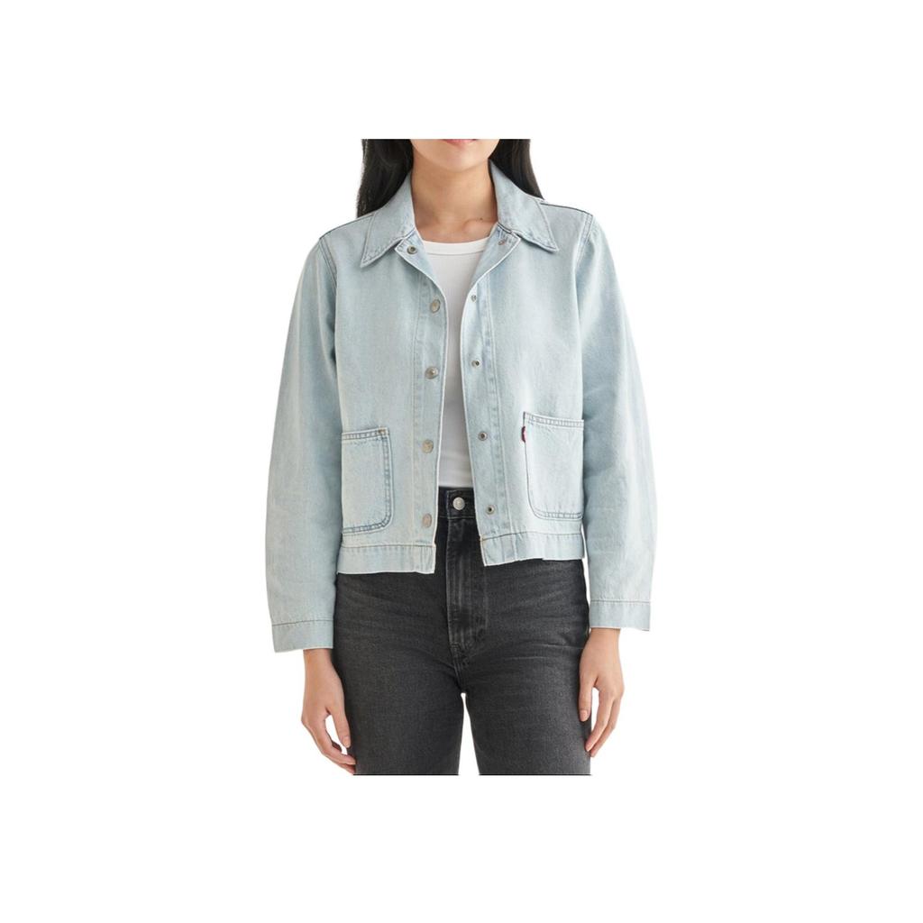 Levis Solid Color Comfortable Button-Up Long Sleeve Denim Jacket Women Jackets Light-Blue A7440-0003