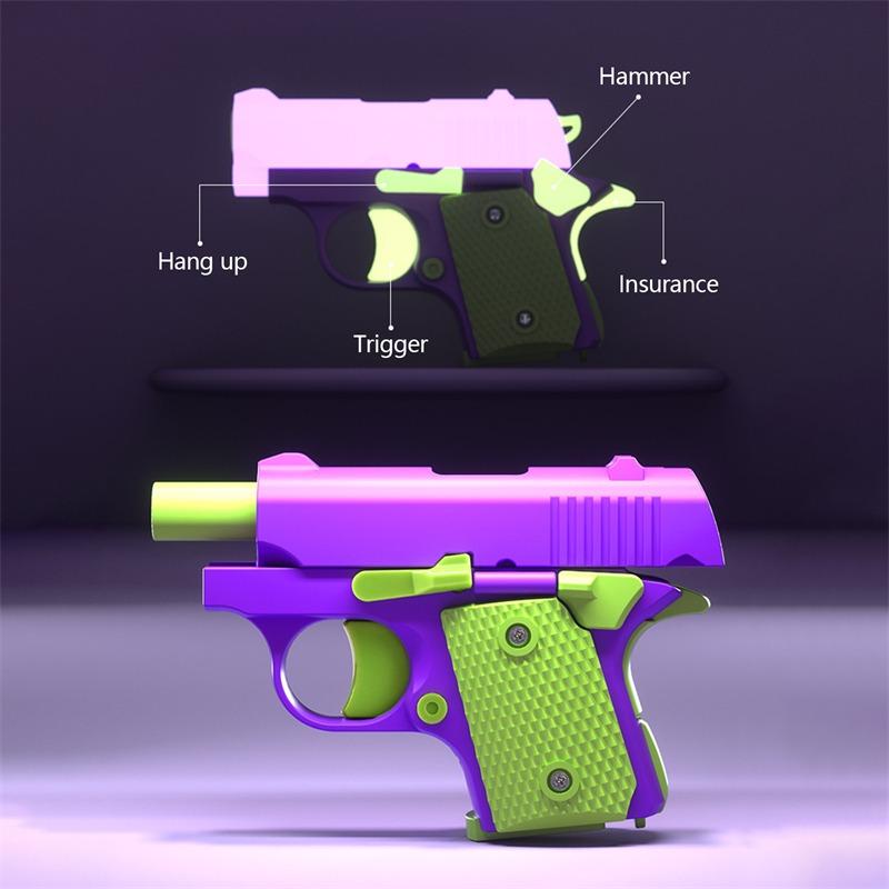 Mini 3D Model Gun 1911 Children's Toy Gun Kid's Toy Gun Non-Firing Bullets Toy Gun Rubber Band Launcher Collection Gift 1PC