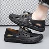 38-48 Летние мужские кожаные пляжные сандалии Pure Handmade мужские сандалии с закрытым носком для мужчин