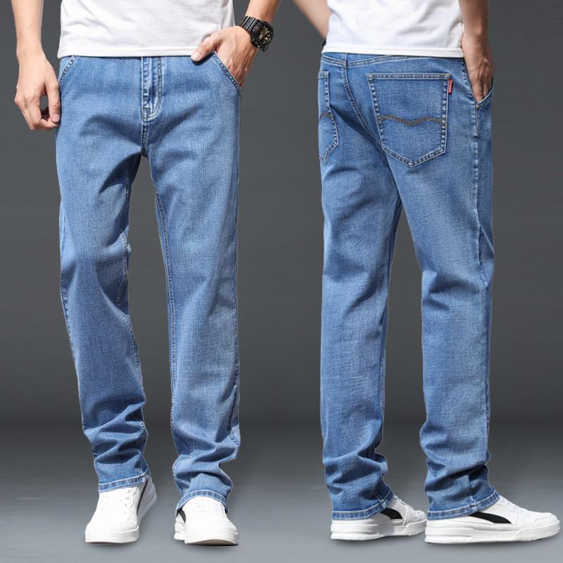 Men's Jeans Spring and Summer New Loose Straight Pants Blue Large Size Casual Fashion Simple Jeans