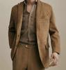 AL KHALID New Men's Brown Suede TWO BUTTON Blazer Soft Lambskin Causal Slim Fit Coat Blazer