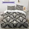 Vintage Skull Pattern Pattern Bedding Quilt Set Quilt Cover Pillowcase Home Decoration Gift (1 * duvet cover + 2 * pillowcase, without core)