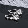 Modern 2022 Hoop Earrings for Women 6.5mm Real Moissanite Dangle Huggie Drop Earrings Silver 925 Original Jewelry for Girl