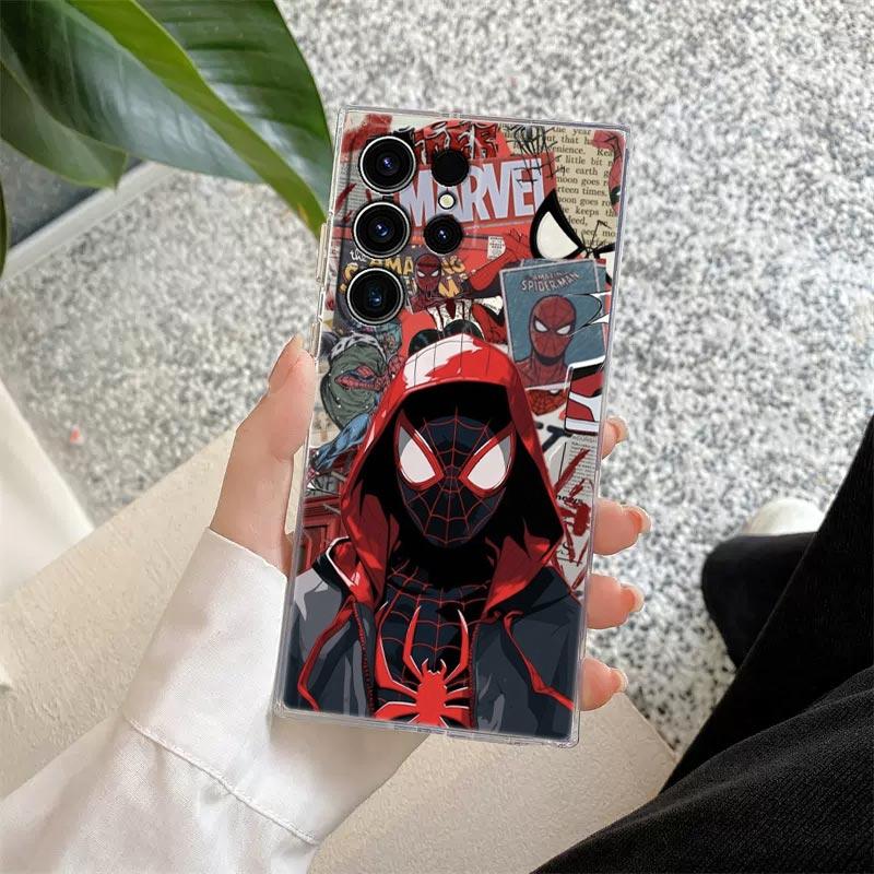 Прозрачный чехол Marvel Человек-Паук для Samsung Galaxy S26 S25 Ultra S24 S22 S26 Plus S20 S23 S21 S25 FE 5G Прозрачная накладка