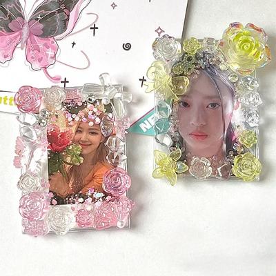 Акриловые фоторамки с цветами ручной работы для женщин 3 дюйма K-pop фоторамка INS стиль креативные подарки для девочек украшение для дома