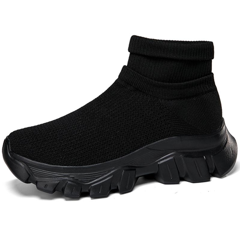 Унисекс Кроссовки Дышащие Высокие Эластичные Носки Толстая Подошва Увеличьте Спортивная Обувь Женская Обувь