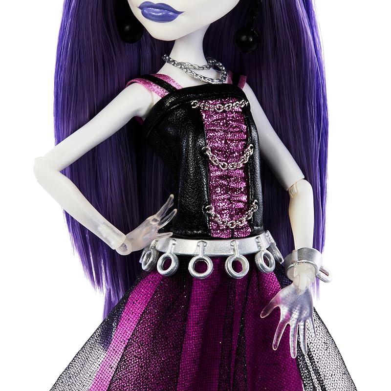 Кукла Monster High Booriginal Creeproduction, подставка для коллекционной куклы Spectra Fondergeist, дневник, питомец хорек Руан.