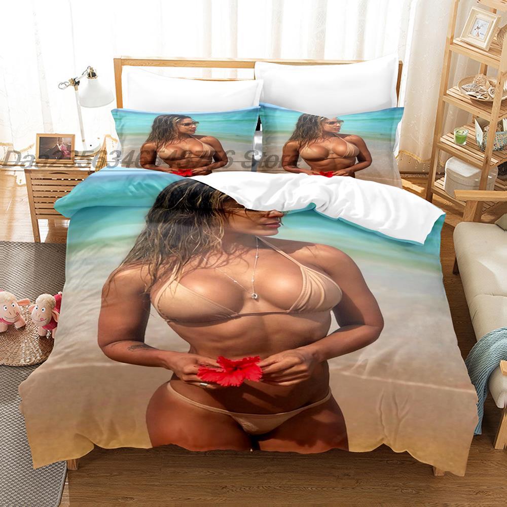 Коллекция постельного белья Bikini Gilr Односпальная, Полуторная, Двуспальная, Евро, King Size Коллекции одеял для спальни взрослых Каваий, Сексуальная, Большая грудь Camas