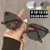 Trendy Cat Eye Myopia Glasses Unisex Color Changing Ladies Near Sight Eyeglasses Finished Prescription Pochromic Sunglasses