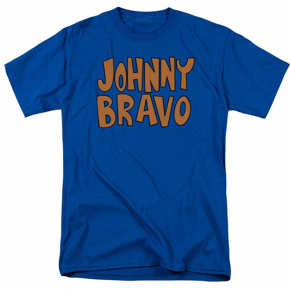 Johnny Bravo JB Logo T Shirt Mens Licensed Cartoon Merchandise Royal