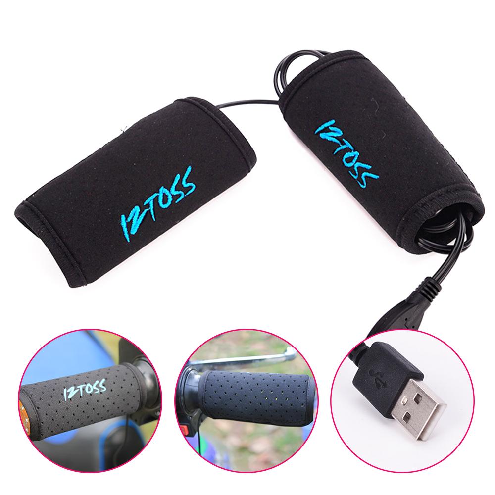 1 пара мотоциклетных нагреваемых ручек USB Электрический велосипед Мотоцикл Ручка Руль Подогреватель 7.5 Вт Противоскользящие Велосипедные Съемные Ручки