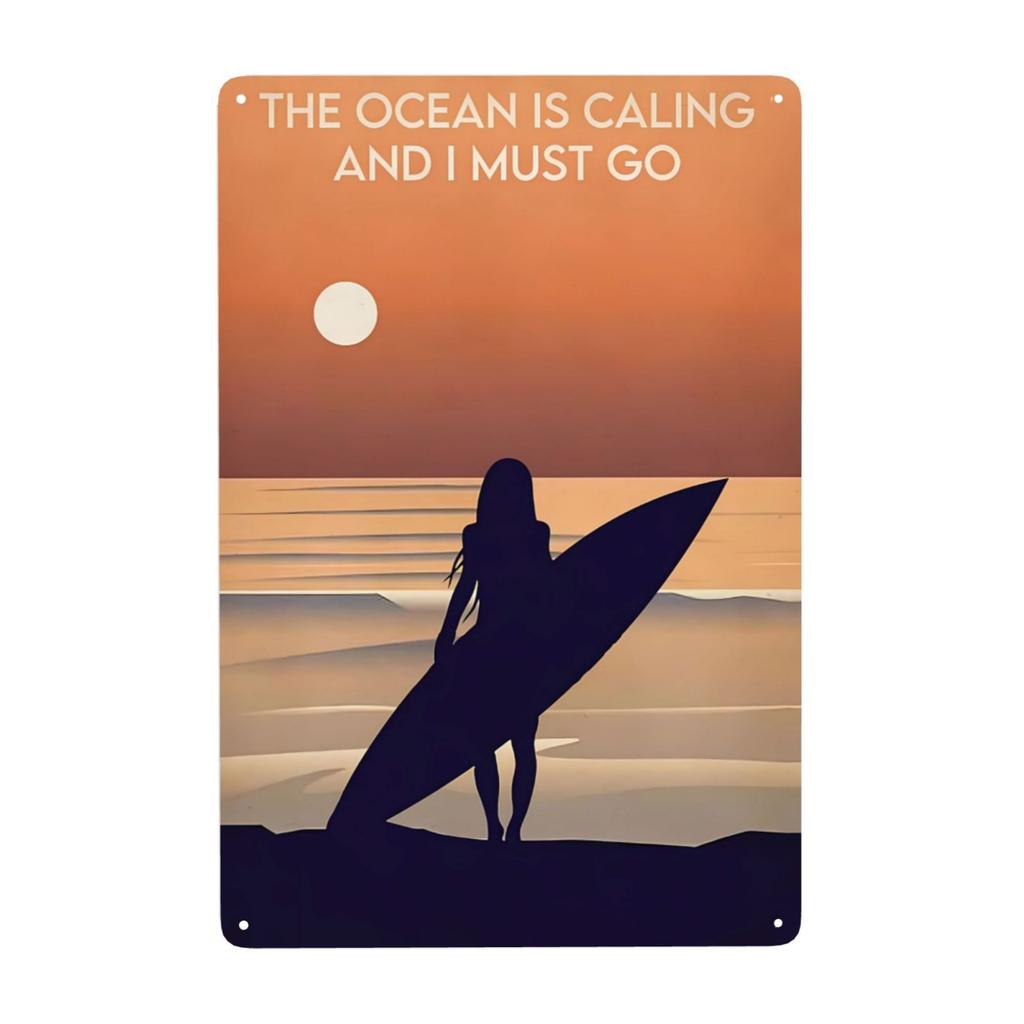 Vintage Surfing Lovers Metal Sign You Don'T Stop Surfing When You Get Old Surfing Sign Wall Decor for Bar Home 8x12 Inch