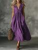  spring and summer European and American women's clothing new solid color sleeveless V-neck dress women's spot