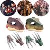 Movable Mouth Dino Mask with Dinosaur Scream Lifelike Dinosaur Mask Headwear Raptor Dinosaur Mask for Halloween Carnival Party