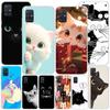Милый котенок Мультяшный чехол для телефона Samsung Galaxy A52 A32 A22 A12 A51 A31 A50S A30S A20S A10S Note 20 Ultra 10 Plus S10 A72