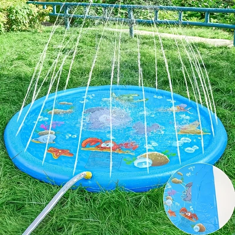 Extra-Large 170cm/66.93inch PVC Kids' Water Sprinkler Foldable Inflatable Spray Mat Summer Cool-Down Toy